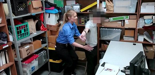  Milf officer makes a male thief fuck her